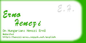erno henczi business card