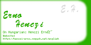 erno henczi business card